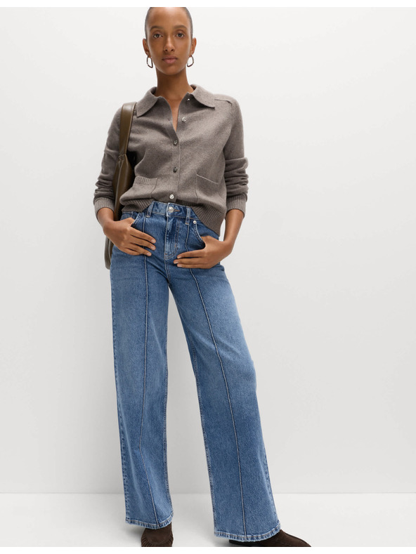 Marks & Spencer Marks & Spencer magas derekú farmer széles szárral, sötétkék