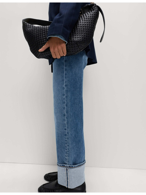 Marks & Spencer Marks & Spencer farmer széles felhajtott szárral és közepes derékkal, sötétkék