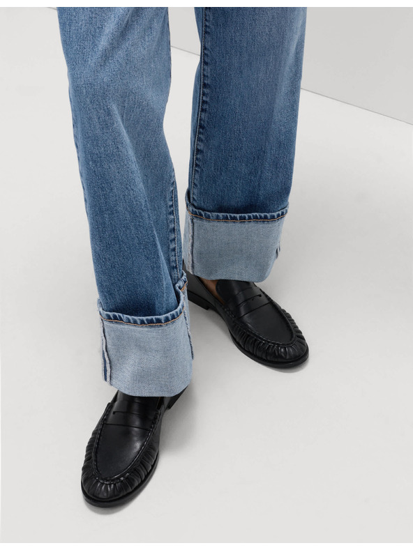 Marks & Spencer Marks & Spencer farmer széles felhajtott szárral és közepes derékkal, sötétkék