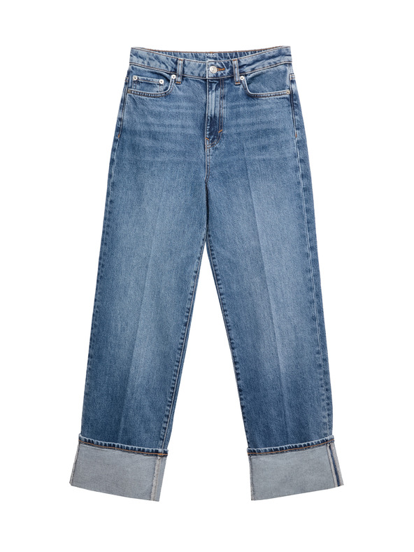 Marks & Spencer Marks & Spencer farmer széles felhajtott szárral és közepes derékkal, sötétkék