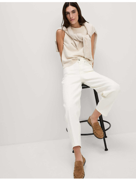 Marks & Spencer Marks & Spencer magas derekú, bokáig érő sárgarépa szárú farmer, törtfehér