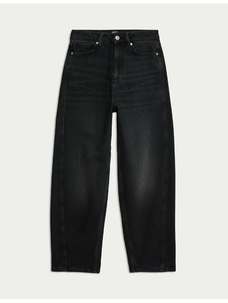 Marks & Spencer Marks & Spencer magas derekú, bokáig érő sárgarépa szárú farmer, fekete