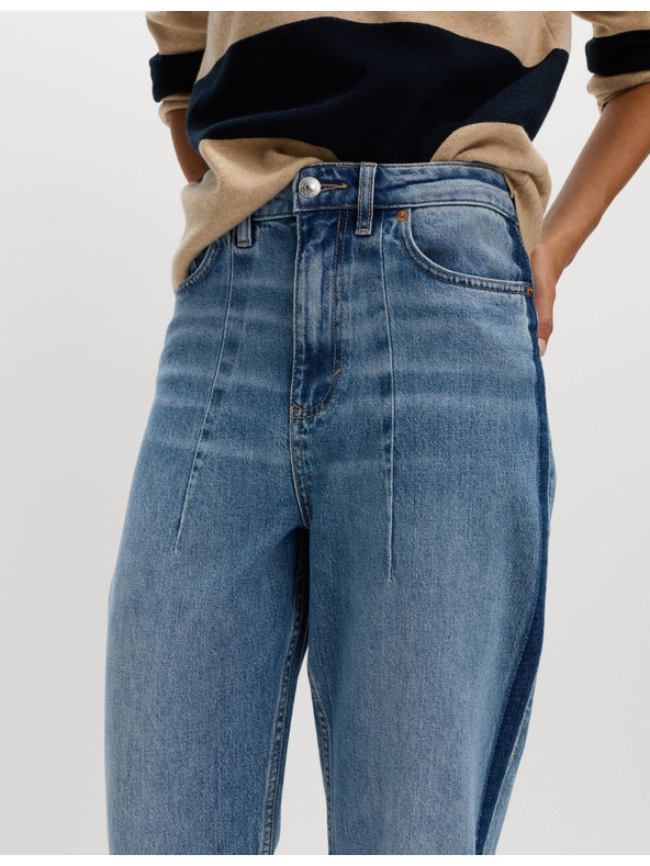 Marks & Spencer Marks & Spencer egyenes szárú farmer közepes derékkal és díszítő részlettel, sötétkék