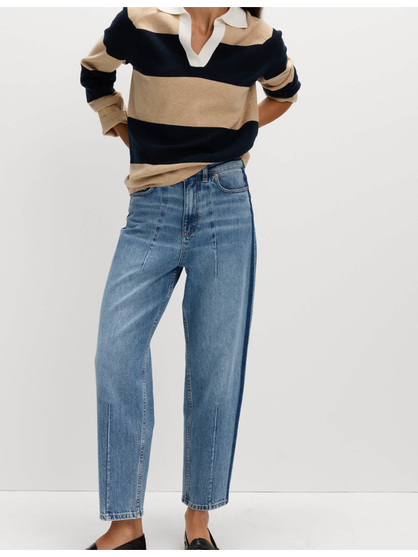 Marks & Spencer Marks & Spencer egyenes szárú farmer közepes derékkal és díszítő részlettel, sötétkék