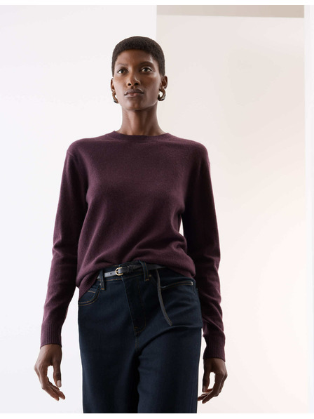 Marks & Spencer Pulóver tiszta kasmírból, textúrával és kerek nyakkal, Marks & Spencer lila
