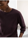 Marks & Spencer Pulóver tiszta kasmírból, textúrával és kerek nyakkal, Marks & Spencer lila