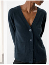 Marks & Spencer Kardigán tiszta kasmírból V nyakkal és elöl gombokkal, Marks & Spencer sötétkék