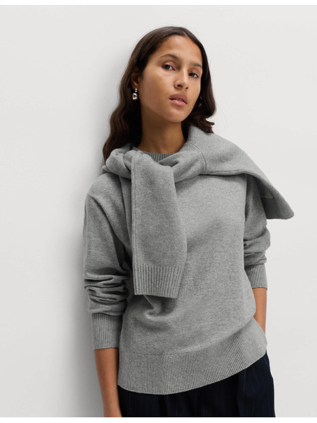 Marks & Spencer Marks & Spencer pulóver nyakrésszel légies fonálból, szürke