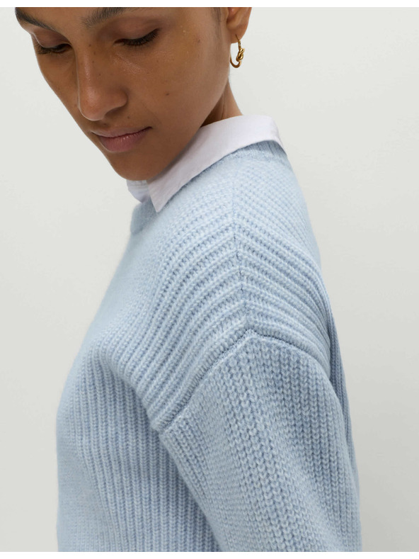 Marks & Spencer Marks & Spencer csíkos pulóver puha fonálból, kerek nyakkivágással, kék
