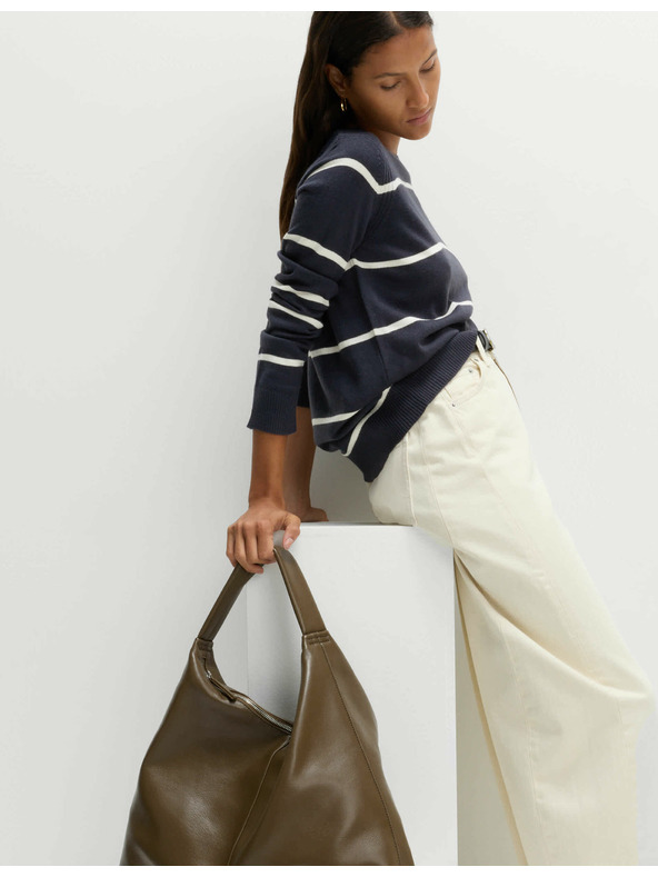 Marks & Spencer Marks & Spencer extra puha csíkos nyakbavaló pulóver tengerkék