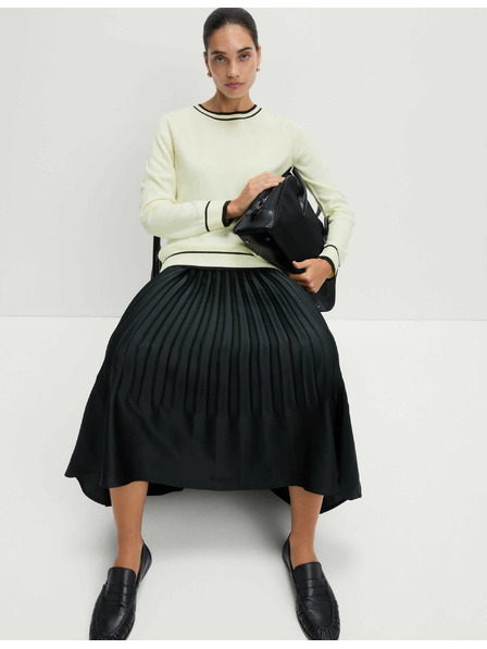 Marks & Spencer Marks & Spencer rendkívül puha nyakbavaló pulóver kontrasztos szegéllyel törtfehér