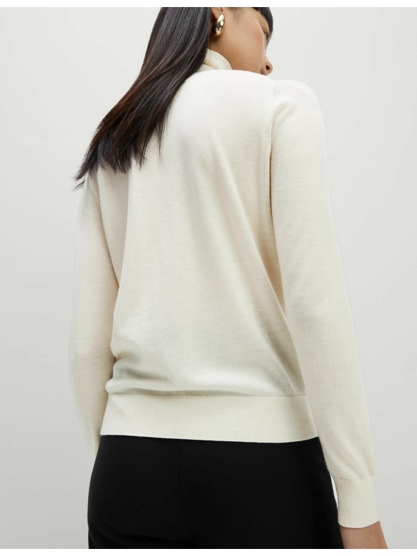 Marks & Spencer Marks & Spencer 100% Merino gyapjú garbónyakú pulóver törtfehér