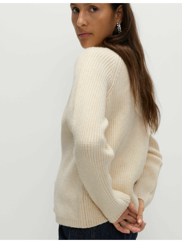 Marks & Spencer Texturált díszített kardigán elülső gombokkal Marks & Spencer krém