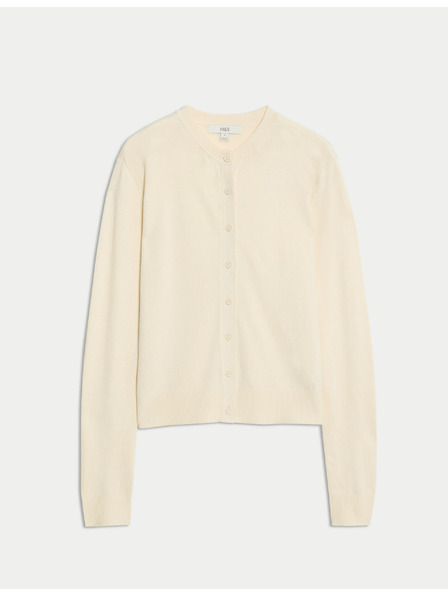 Marks & Spencer Marks & Spencer kerek nyakú kardigán elöl gombokkal tejszínes