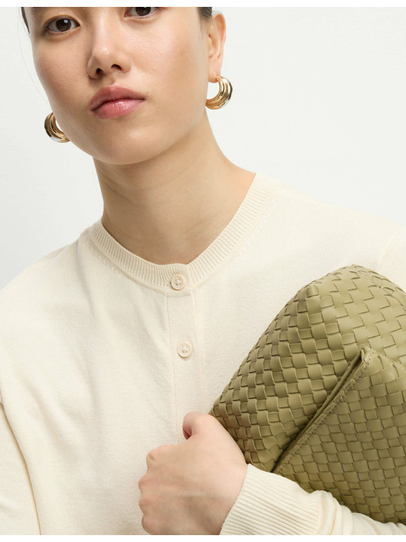 Marks & Spencer Marks & Spencer kerek nyakú kardigán elöl gombokkal tejszínes