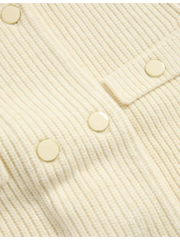 Marks & Spencer Marks & Spencer kötött dzseki gyűrött szálakkal és díszzsebekkel tejszínes