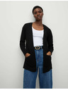 Marks & Spencer Marks & Spencer hosszú bordázott kardigán gomb nélkül fekete