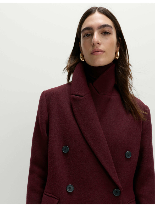 Marks & Spencer Hosszú két soros kabát gyapjú hozzáadásával Marks & Spencer piros