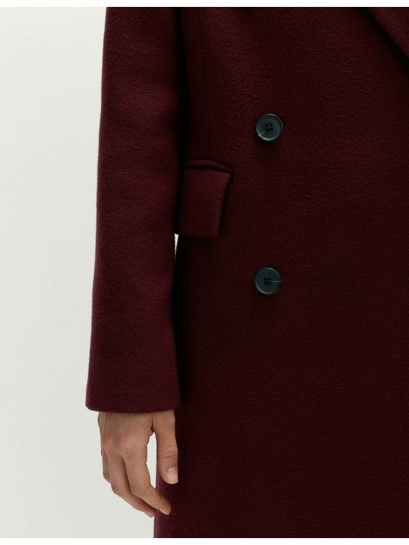 Marks & Spencer Hosszú két soros kabát gyapjú hozzáadásával Marks & Spencer piros