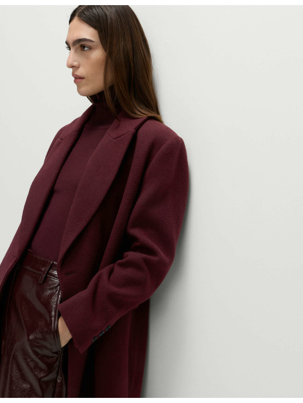 Marks & Spencer Hosszú két soros kabát gyapjú hozzáadásával Marks & Spencer piros