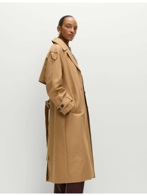 Marks & Spencer Hosszú kabát övvel, magas pamuttartalommal Marks & Spencer barna