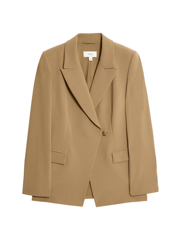 Marks & Spencer Marks & Spencer derékben karcsúsított twill zakó barna