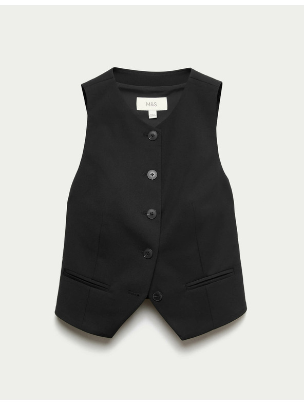 Marks & Spencer Marks & Spencer gombos mellény gallér nélkül fekete