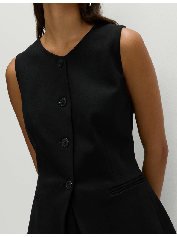 Marks & Spencer Jersey mellény gallér nélkül Marks & Spencer fekete