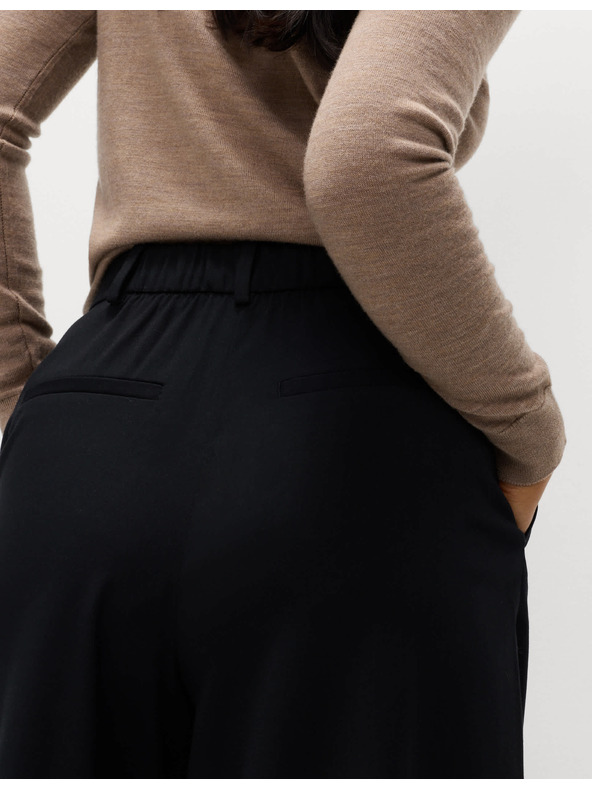 Marks & Spencer Szövött pliszírozott nadrágszoknya széles szárral Marks & Spencer fekete