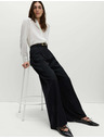 Marks & Spencer Pliszírozott nadrág széles szárral Marks & Spencer fekete