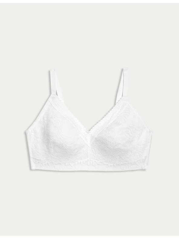 Marks & Spencer Csipkés, merevítős melltartó zsugorodó hatással és Flexifit™ technológiával Marks & Spencer fehér
