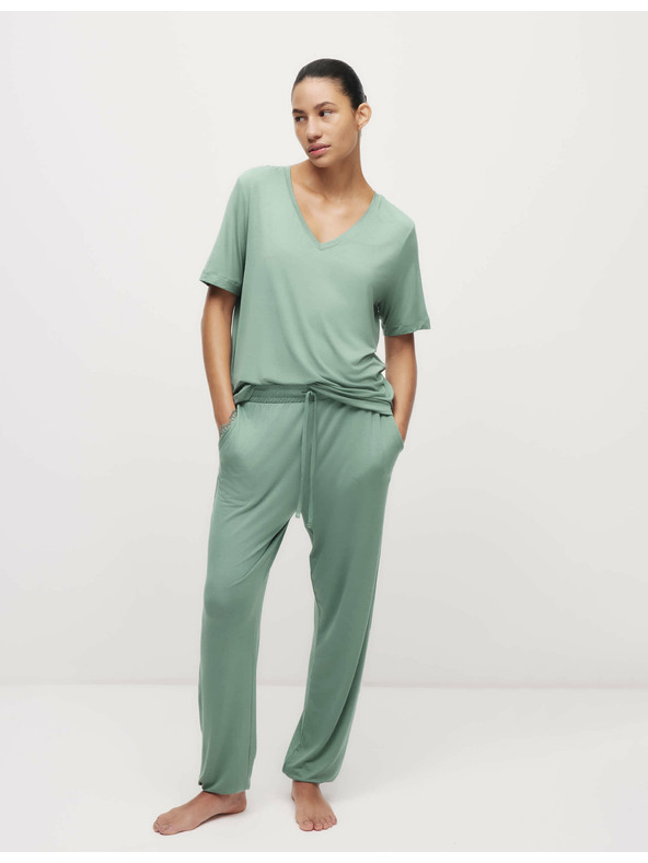 Marks & Spencer Marks & Spencer zöld, pizsama felső csipke részlettel