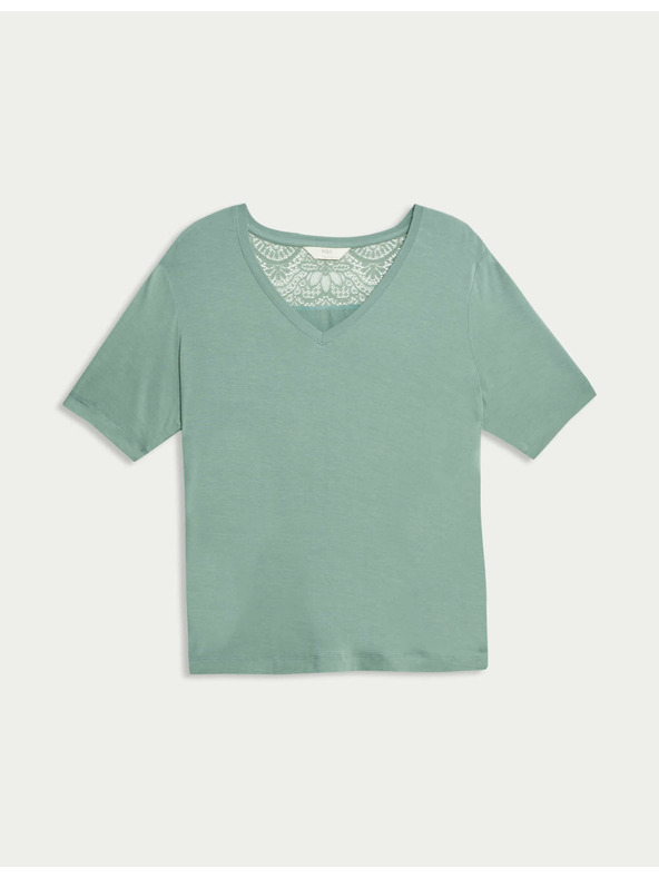 Marks & Spencer Marks & Spencer zöld, pizsama felső csipke részlettel