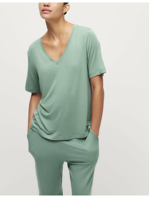 Marks & Spencer Marks & Spencer zöld, pizsama felső csipke részlettel