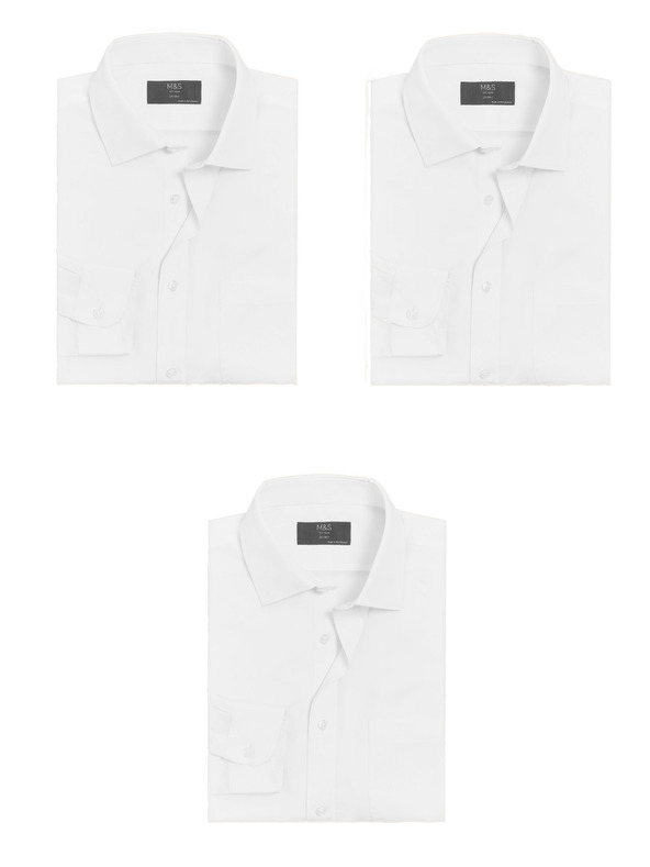 Marks & Spencer Három darab Marks & Spencer fehér férfi ingből álló szett