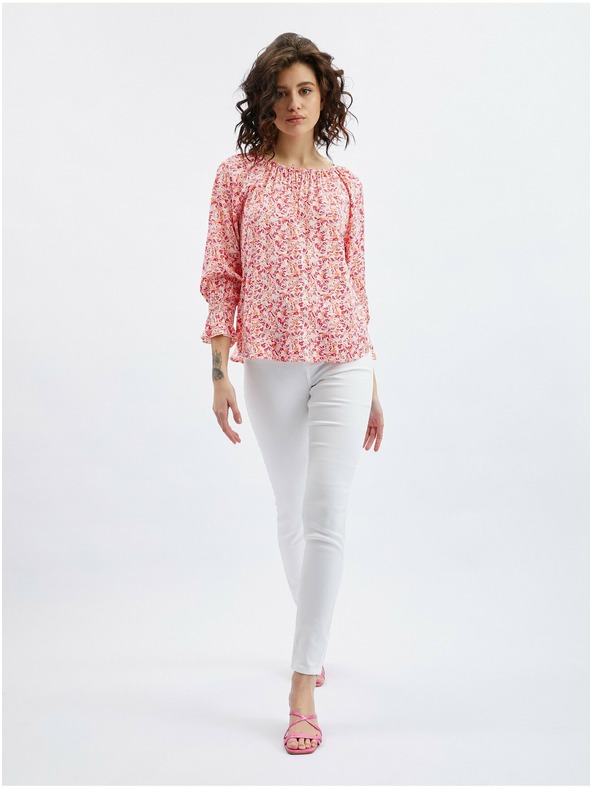 Orsay ORSAY rószaszín-narancssárga virágmintás női blúz