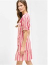Orsay ORSAY rózsaszín csíkos átkötős lenvászon ruha