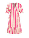 Orsay ORSAY rózsaszín csíkos átkötős lenvászon ruha