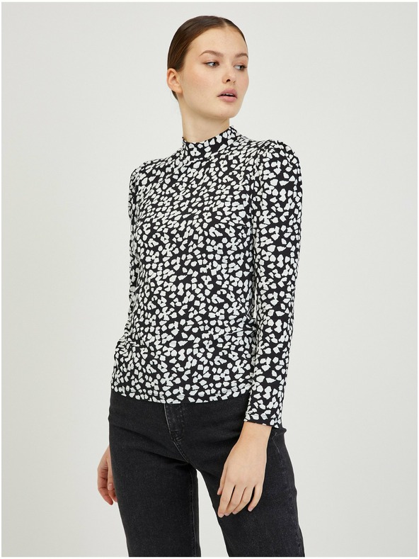 Orsay ORSAY Paisy fehér-fekete mintás női póló