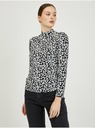 Orsay ORSAY Paisy fehér-fekete mintás női póló