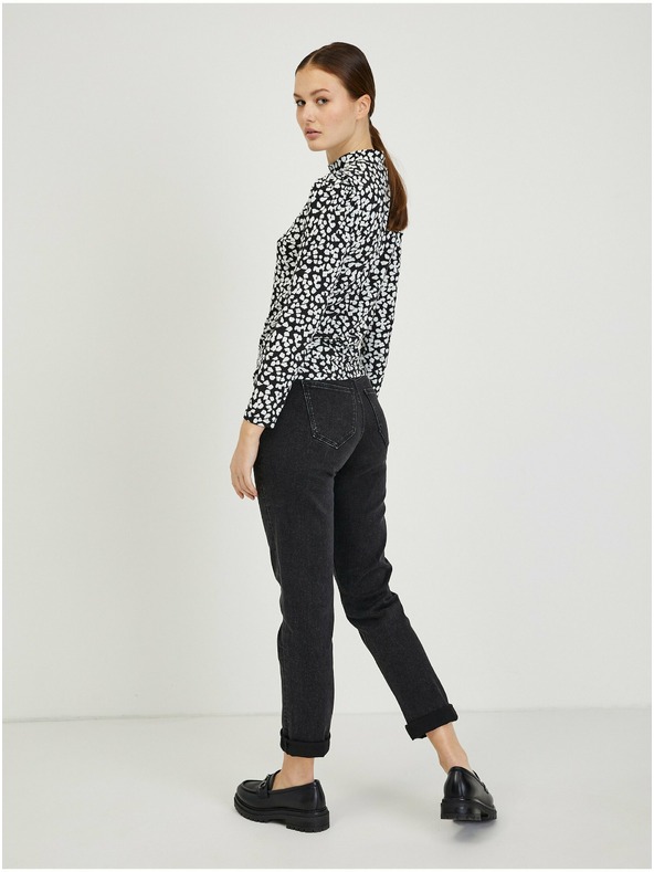Orsay ORSAY Paisy fehér-fekete mintás női póló