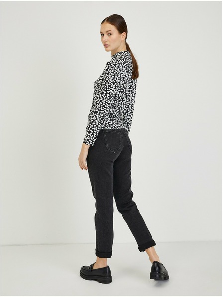 Orsay ORSAY Paisy fehér-fekete mintás női póló