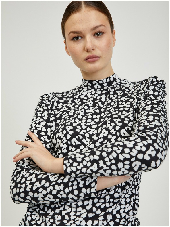 Orsay ORSAY Paisy fehér-fekete mintás női póló