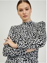 Orsay ORSAY Paisy fehér-fekete mintás női póló