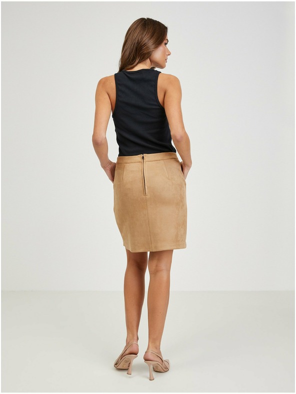 Orsay ORSAY világosbarna velúr női szoknya