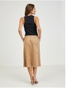 Orsay ORSAY világosbarna velúr női midiszoknya