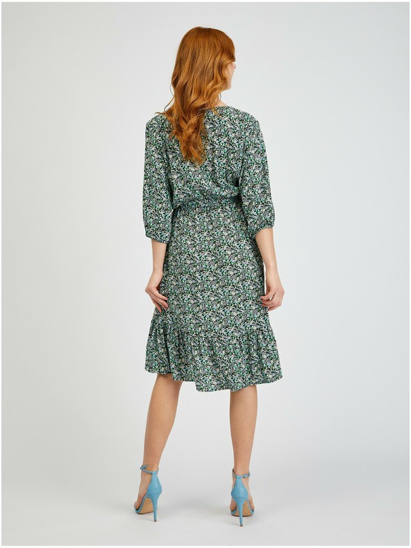 Orsay ORSAY zöld mintás női ruha megkötős övvel