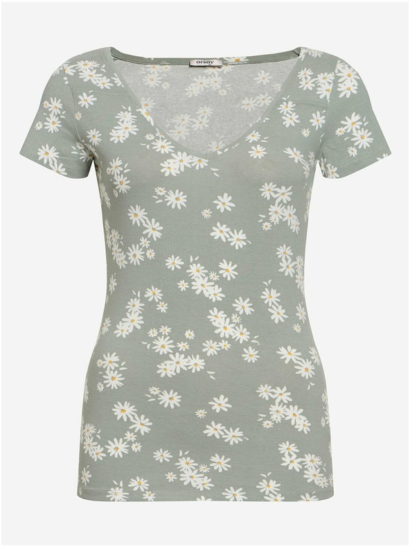 Orsay ORSAY világoszöld virágmintás póló