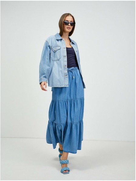 Orsay ORSAY kék fodros női farmerszoknya