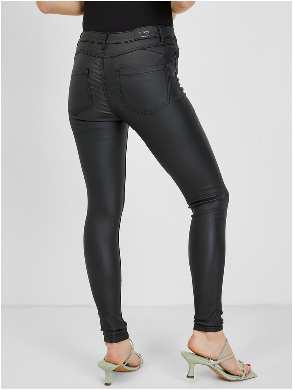 Orsay ORSAY fekete műbőr női nadrág